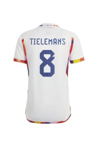 Belgia Youri Tielemans #8 Jalkapallovaatteet Vieraspaita MM-kisat 2022 Lyhythihainen